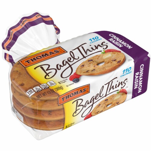 Thomas' Cinnamon Raisin Bagel Thins Perspective: left