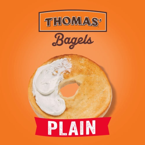 Thomas' Pre-Sliced Plain Bagels Perspective: left