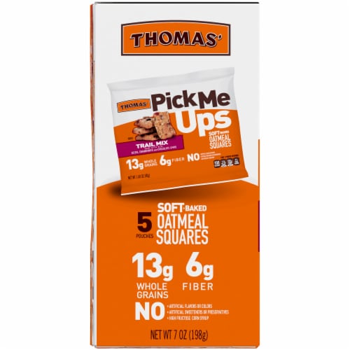 Thomas' Pick Me Ups Trail Mix Oatmeal Bars Perspective: left