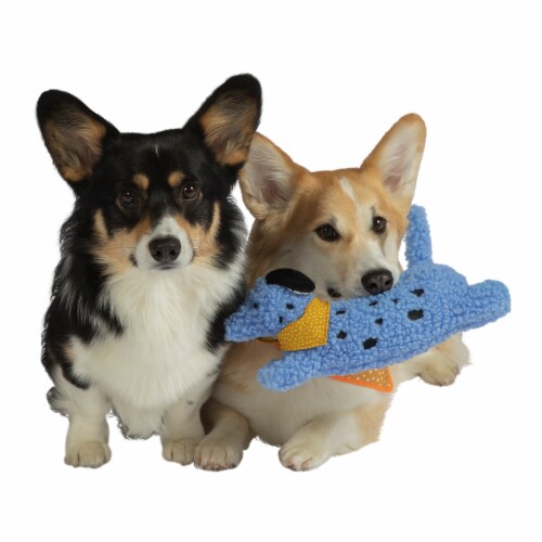 Manhattan Pet Toy Leapin' Louie Sherpa-Style Soft Squeaker Dog Exercise Toy Perspective: left