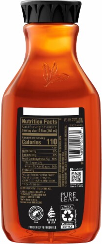 Pure Leaf Iced Tea Real Brewed Black Tea Sweetened Bottle Perspective: left