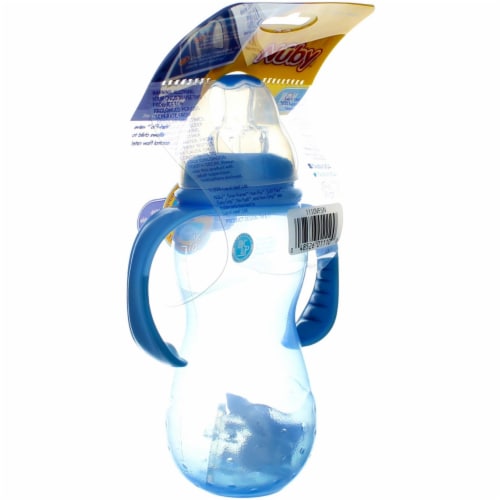 Nuby 3 Stage Baby Bottle with Handles, 3m+, Standard Neck, 11 oz Perspective: left