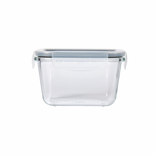 Square Glass Food Storage Container with Locking Lid, 3.4c