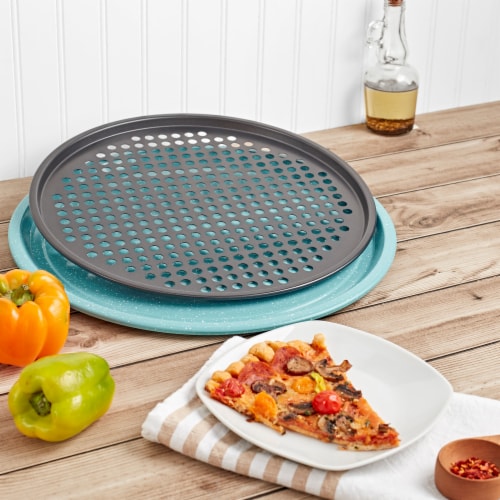 Tabletops Unlimited Dolly Parton Non-Stick Pizza Pan with Crisper Perspective: left
