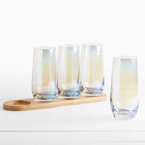 TTU Gallery Iridescent Stemless Champagne Flute Flight Set Perspective: left