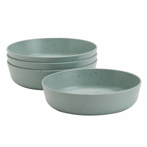 Smart Planet Lacey Green Recycled 4-Piece Dinner Plate Set Perspective: left
