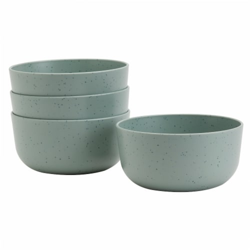 Tabletops Unlimited Smart Planet Lacey Recycled Plastic 6-Inch Cereal Bowls Set - Green Perspective: left