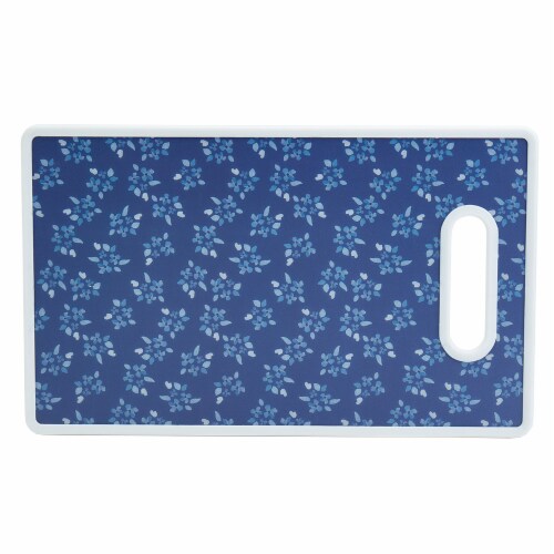 Tabletops Unlimited Smart Planet Plastic Cutting Board Set - Blue Floral/Strawberry Floral Perspective: left