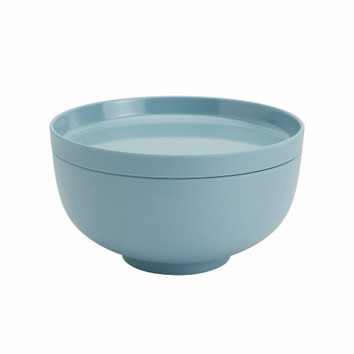 Tabletops Gallery Melamine Bowl and Plate Set – Light Blue Perspective: left