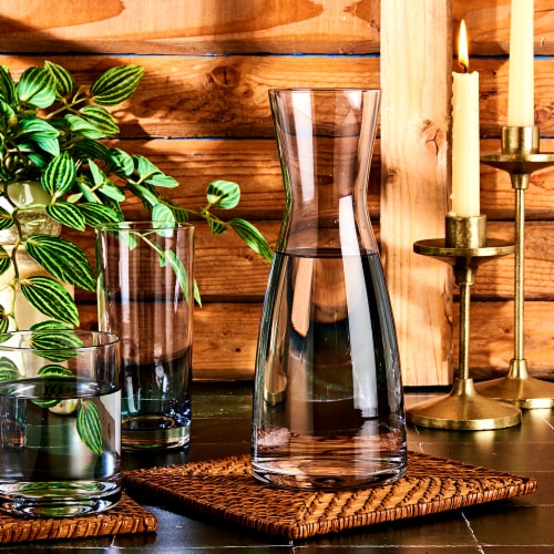 Tabletops Gallery Carrara Glass Carafe Perspective: left