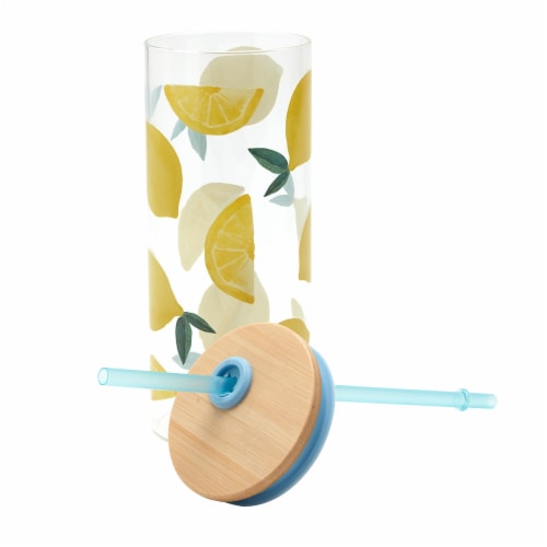 Tabletops Gallery Fruity Lucia Tumbler – Lemon Perspective: left