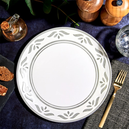 Tabletops Gallery Carrara Matte Melamine Dinner Plate Perspective: left