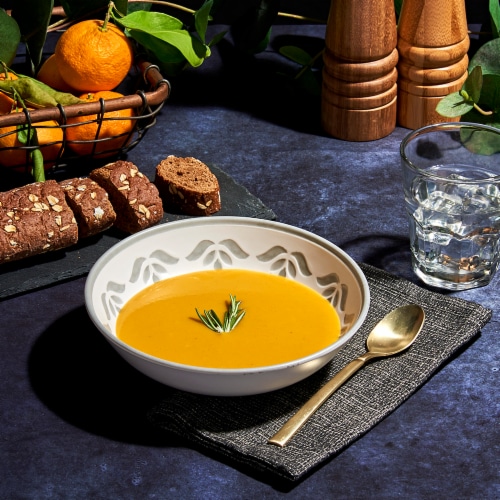 Tabletops Gallery Carrara Matte Melamine Dinner Bowl Perspective: left
