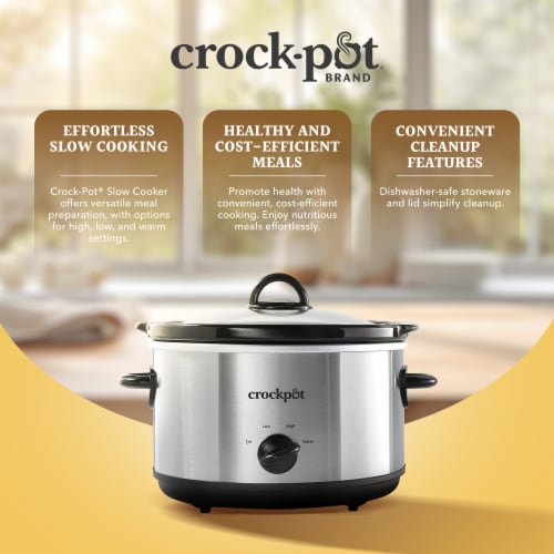Crock-Pot® 4.5 Quart Manual Slow Cooker Stainless Steel Perspective: left