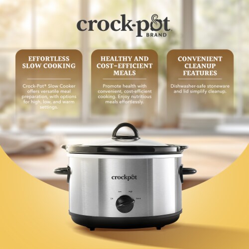 Crock-Pot® 4.5 Quart Manual Slow Cooker Stainless Steel Perspective: left