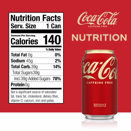 Coca-Cola Caffeine Free Soda Pop Soft Drink Perspective: left