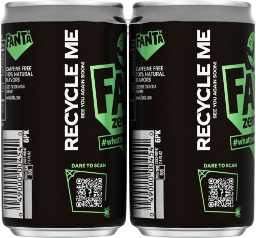Fanta Mystery Flavor Zero Sugar  Soda Cans Perspective: left
