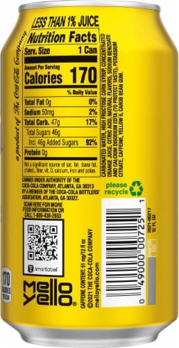 Mello Yello® Citrus Flavored Soda Can Perspective: left