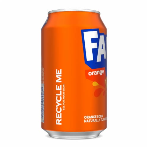 Fanta® Orange Fruit Soda Can Perspective: left