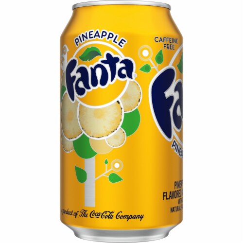 Fanta® Pineapple Caffine Free Soda Single Can Perspective: left