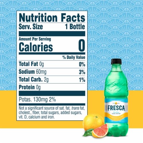Fresca Grapefruit Citrus Zero Calorie And Sugar Free Sparkling Soda Pop Water Bottles Perspective: left