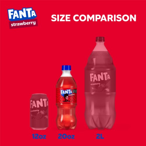 Fanta® Strawberry Caffeine Free Soda Bottle Perspective: left
