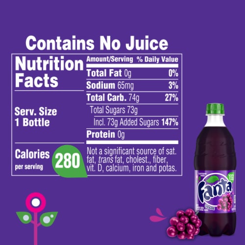 Fanta® Grape Caffeine Free Soda Bottle Perspective: left