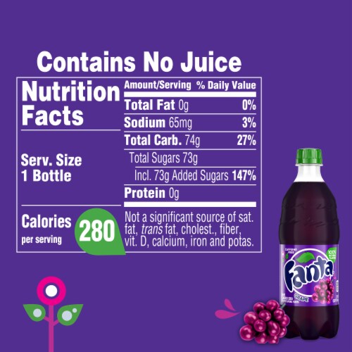 Fanta® Grape Caffeine Free Soda Bottle Perspective: left