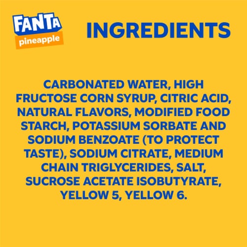 Fanta® Pineapple Caffeine Free Soda Bottle Perspective: left