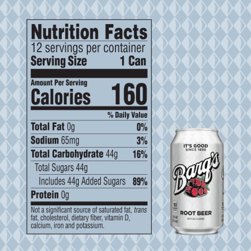 Barq's® Root Beer Soda Cans Perspective: left