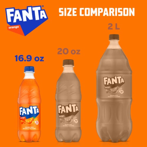 Fanta® Orange Caffeine Free Soda Bottles Perspective: left