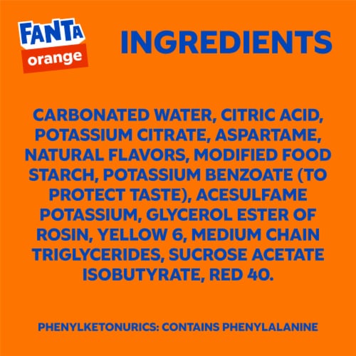 Fanta® Orange Caffeine Free Soda Can Perspective: left