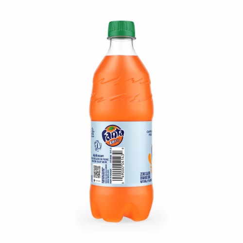 Fanta® Orange Caffeine Free Zero Sugar Soda Bottle Perspective: left
