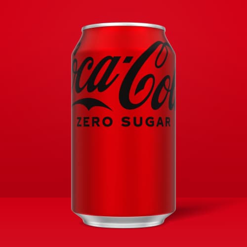 Coca-Cola Zero Sugar Soda Can Perspective: left