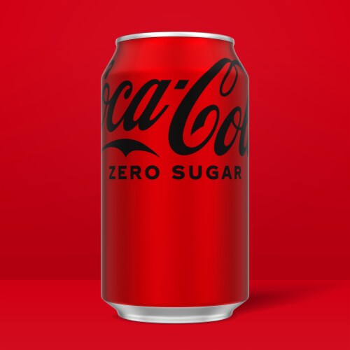 Coca-Cola Zero Sugar Soda Can Perspective: left