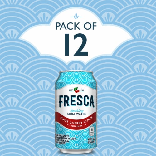 Fresca® Black Cherry Citrus Flavored Sparkling Water Cans Perspective: left