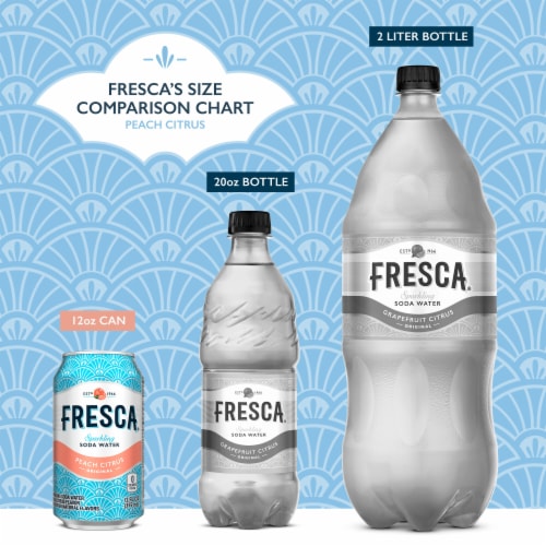 Fresca® Peach Citrus Flavored Sparkling Water Cans Perspective: left