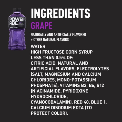 Powerade Grape Electrolyte & Vitamin Sports Drink Perspective: left