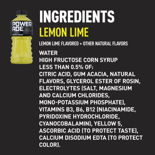 Powerade Lemon Lime Electrolyte & Vitamin Sports Drink Perspective: left