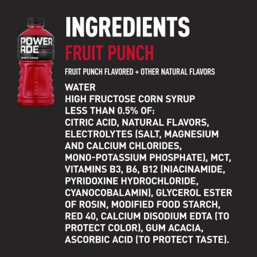 Powerade Fruit Punch Electrolyte & Vitamin Sports Drink Perspective: left