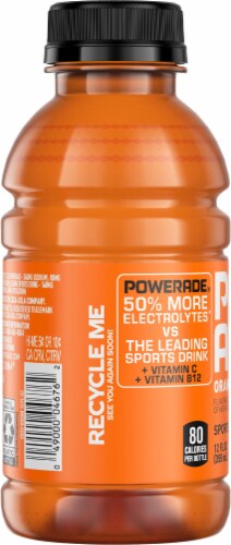 Powerade Orange Sports Drink Bottle Perspective: left