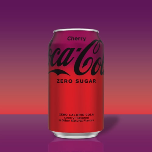 Coca-Cola® Cherry Zero Sugar Soda Can Perspective: left