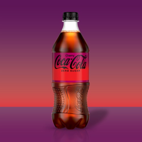 Coca-Cola® Zero Sugar Cherry Soda Bottle Perspective: left
