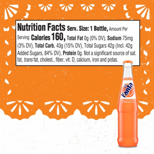 Fanta Orange Mexico Soda Pop Fruit Flavored Soft Drink Perspective: left