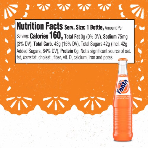 Fanta Orange Mexico Soda Pop Fruit Flavored Soft Drink Perspective: left