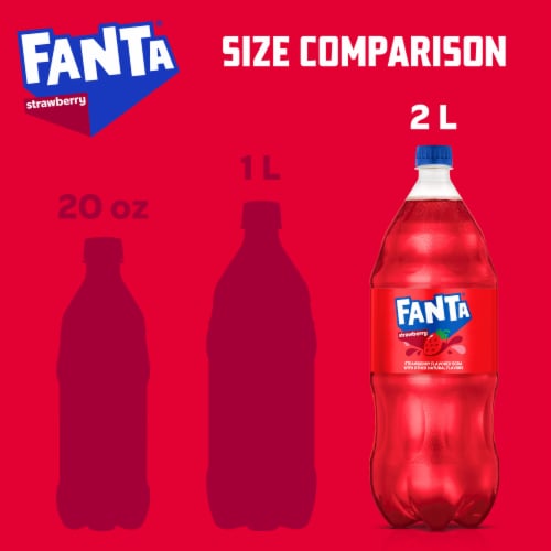 Fanta® Strawberry Caffeine Free Soda Bottle Perspective: left