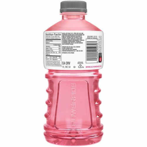 Powerade Zero Sugar Strawberry Sports Drink Perspective: left