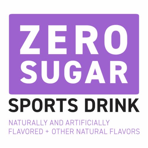 Powerade Zero Sugar Grape No Sugar Added Electrolyte & Vitamin Fruit Flavor Sports Drink Perspective: left
