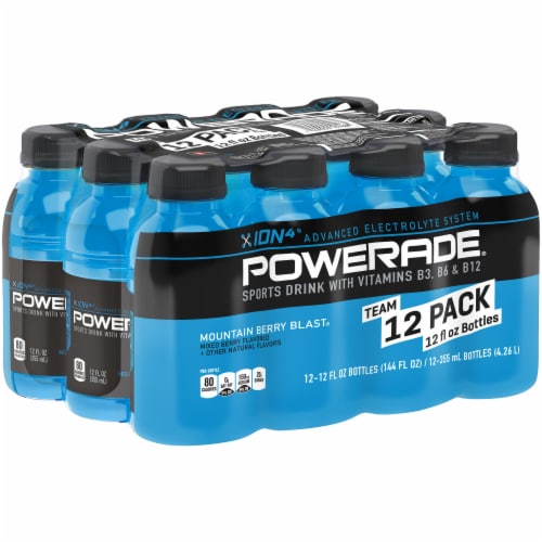 Powerade Mountain Berry Blast Enhanced Sports Drink Perspective: left