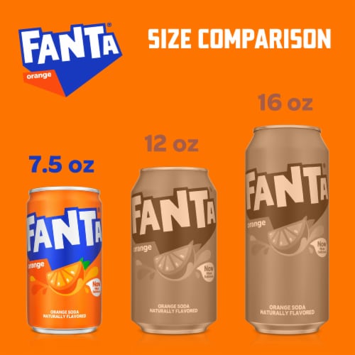 Fanta® Orange Caffeine Free Soda Cans Perspective: left